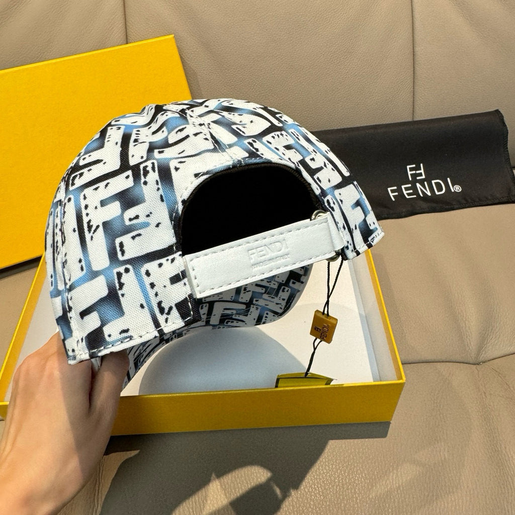 Fendi printed baseball cap with curved brim and open side