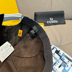 Fendi cap inside view with adjustable strap and black/green Fendi logo