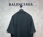 Dark gray crew-neck T-shirt with short sleeves, plain back view