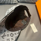 Louis Vuitton cap interior with stitched lining and size label, monogram shell
