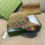 Gucci GG baseball cap, beige with red-green Web trim and black underbrim