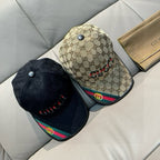 Gucci baseball cap set: beige GG with Web brim and black cap with red stitching