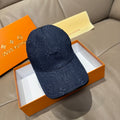 Louis Vuitton monogram denim baseball cap, dark navy blue, curved brim
