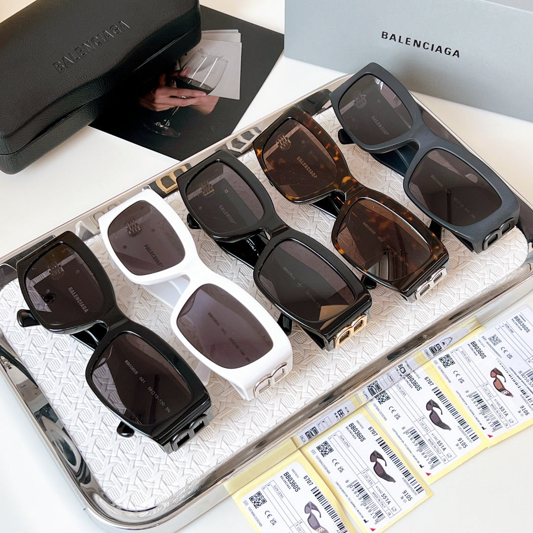 Assorted EB logo sunglasses set with square dark lenses and mixed frames