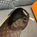 Monogram baseball cap interior view with adjustable strap and label