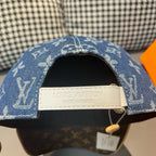 Baseball cap interior with stitched Louis Vuitton label and adjustable strap