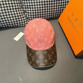 Louis Vuitton baseball cap, pink monogram canvas with dark brim and logo pattern