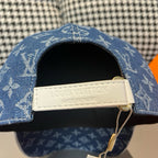 Louis Vuitton cap with inside band label and black lining, shown from the opening.