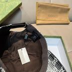 Gucci GG-print baseball cap, interior with hanging tags, black and white