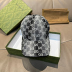 Gucci GG-print baseball cap, black and white, curved brim