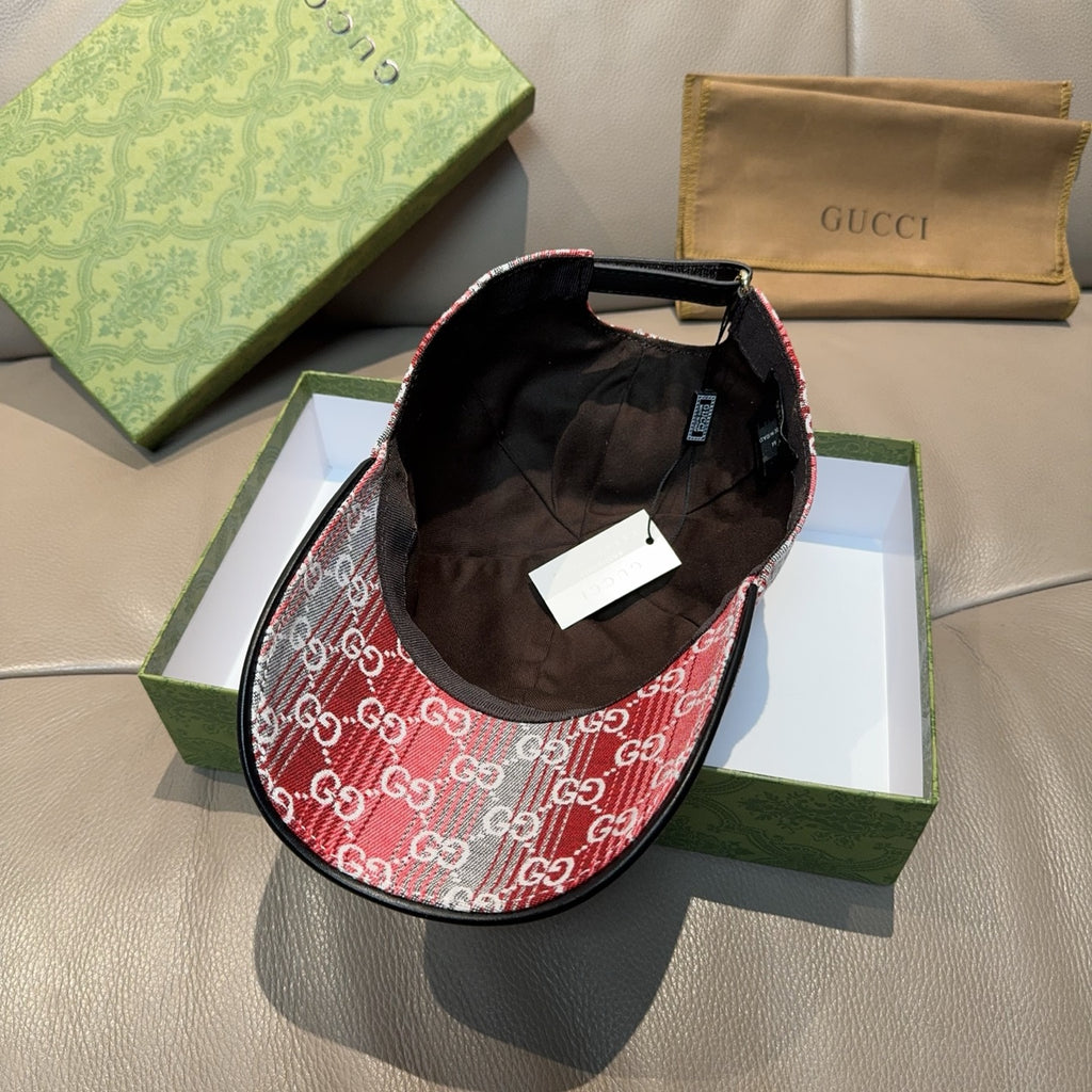 Gucci baseball cap interior view with black lining and inner tag