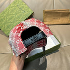 Gucci baseball cap interior with black lining and adjustable strap