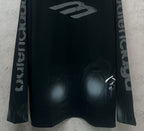 Balenciaga long-sleeve T-shirt, dark front with “B” style logo and logo sleeve text