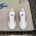 White leather lace-up sneakers with check side panel detail