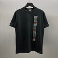 Black short-sleeve T-shirt with Dior logo vertical print at chest