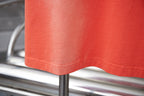 Coral short-sleeve T-shirt with curved hem