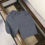 Gray shorts with elastic waistband and simple front design