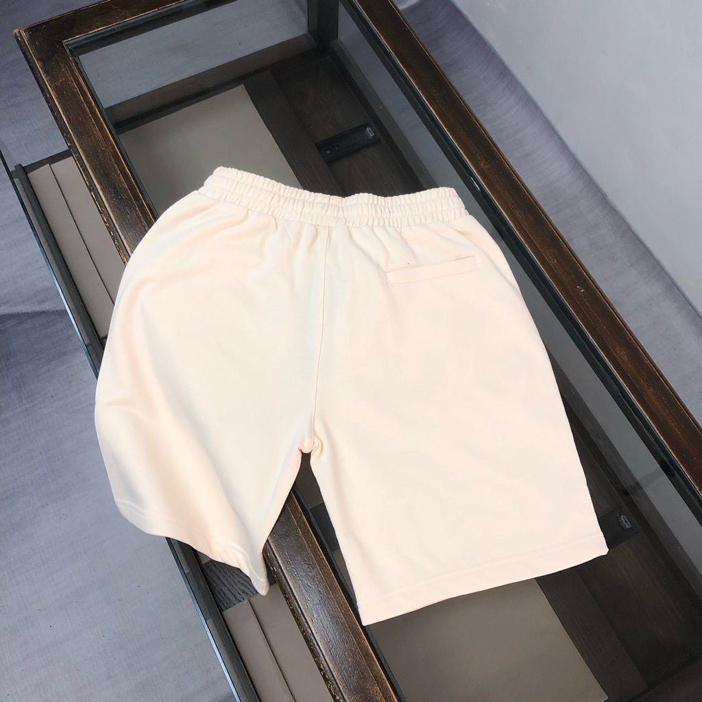 Stone Island plain cream shorts with elastic waistband and drawstring