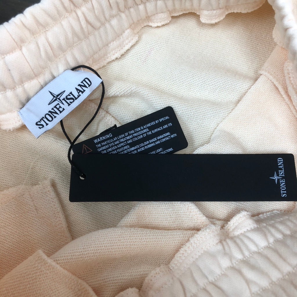 Stone Island shorts with inner tag and black logo label on waistband