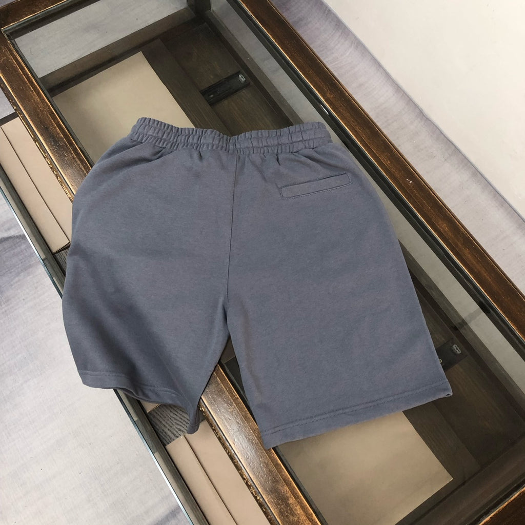 Stone Island grey shorts with elastic waistband and white drawstring