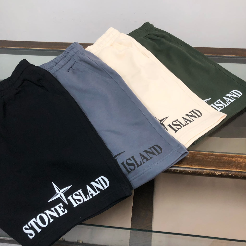Stone Island shorts bundle in black, navy, off-white, and dark green