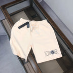 Stone Island off-white drawstring shorts with Dior logo patch