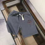 Stone Island logo patch dark gray drawstring shorts with elastic waist and side pockets