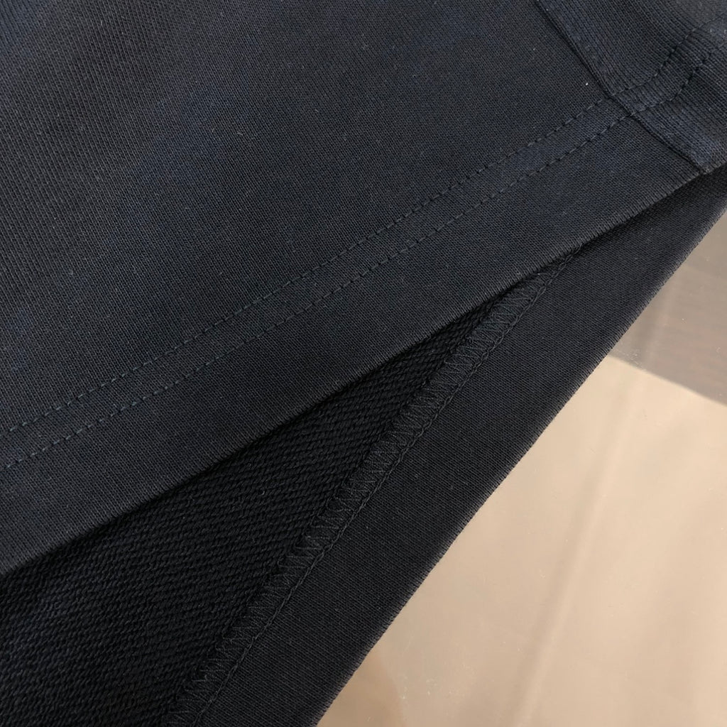Stone Island black shorts with side seam panel and double-stitch detail
