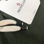 Moncler dark green shorts drawstring and cord ends with logo label