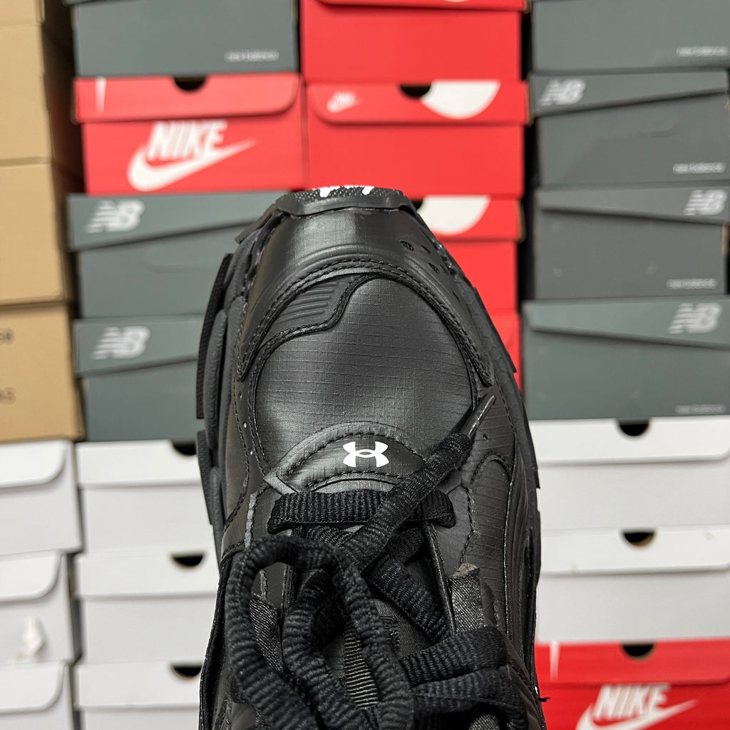 Black Balenciaga running shoe, lace-up tongue and stitched heel panel