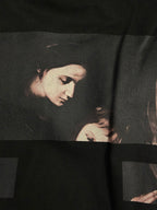 Black Off-White T-shirt with portrait photo graphic detail