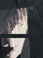 Black Off-White T-shirt with high-contrast portrait panel graphic