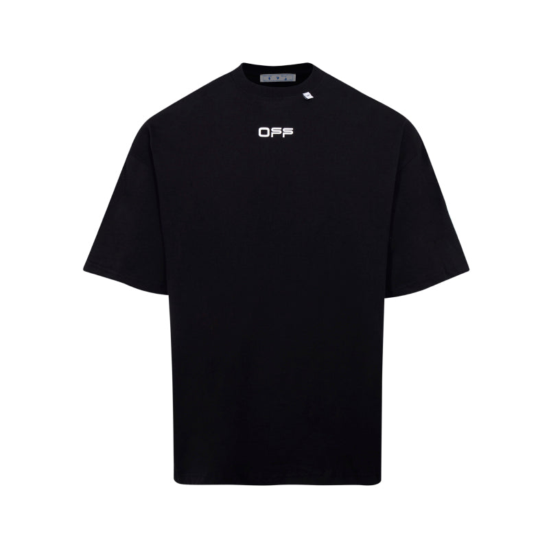 Black T-shirt with small 'OPS' logo at chest