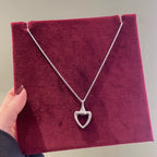 Gucci heart pendant necklace with thin silver chain and centered heart charm