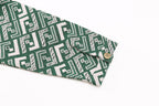 Fendi green patterned shirt sleeve with buttoned cuff and geometric motif