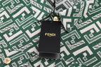 Fendi patterned green shirt with front buttons and attached black product tag