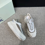 Burberry white lace-up sneakers with plaid side panel detail and chunky sole