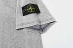 Stone Island crew-neck T-shirt hem with stitched cuff fold