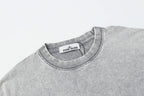 Stone Island crew-neck T-shirt collar detail in light gray