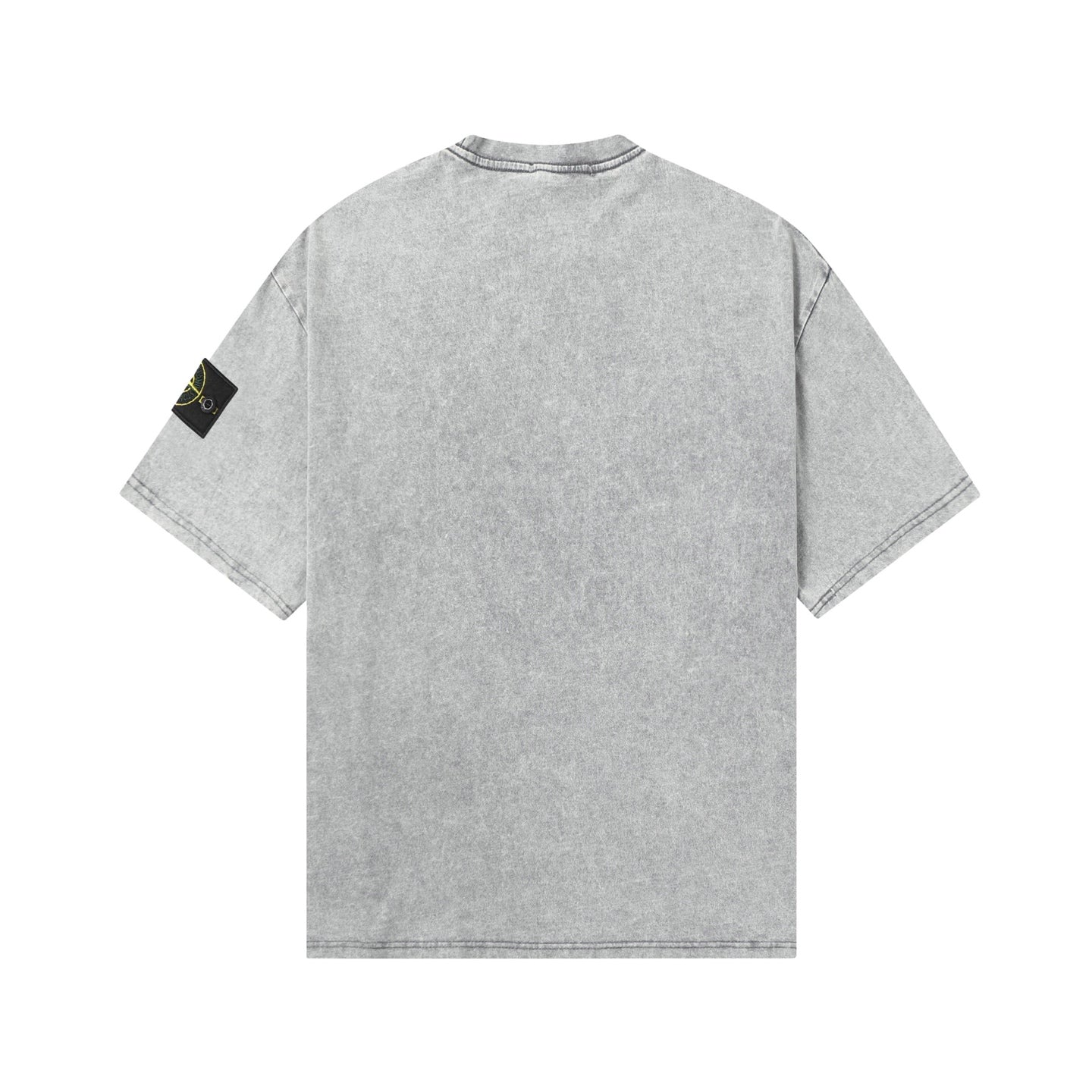 Stone Island crew-neck T-shirt back view in light gray