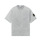 Stone Island crew-neck T-shirt in light gray, short sleeves