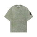 Stone Island short-sleeve T-shirt in sage green, crew neck, side black logo patch