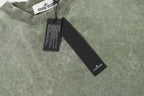 Stone Island T-shirt neckline in sage green with crew rib knit and interior tag