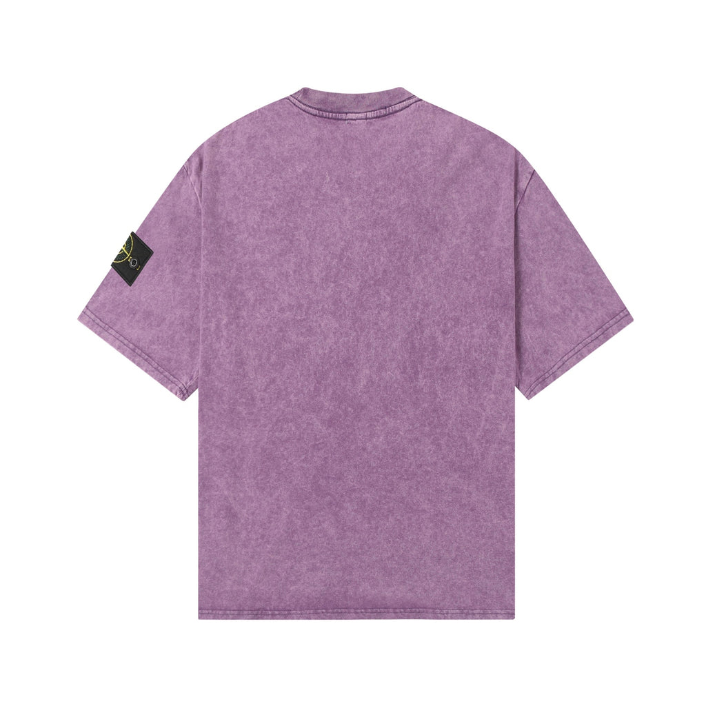 Stone Island T-shirt in lavender, back view, short sleeves.