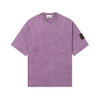 Stone Island T-shirt in lavender with short sleeves and crew neck.