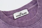 Stone Island T-shirt collar with ribbed crew neckline and inner brand label.
