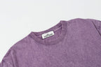 Stone Island T-shirt in lavender with ribbed crew neck and short sleeves.