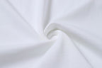 White Stone Island T-shirt fabric close-up with smooth knit texture.