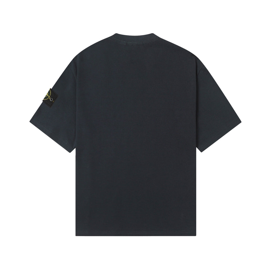 Stone Island crew-neck T-shirt in dark color, back view
