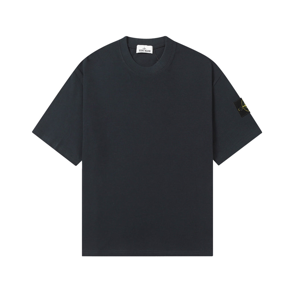 Stone Island crew-neck T-shirt in dark color, short sleeves